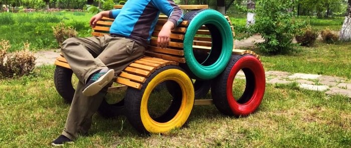 How to make a bench from old tires