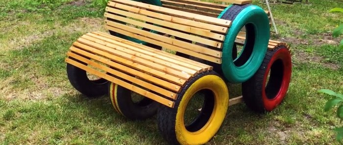 How to make a bench from old tires