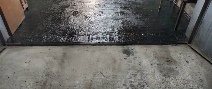 The concrete floor in the garage will not dust and crumble if you cover it with a homemade composition