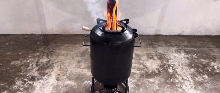 How to make a turbo oven with adjustable flame and one-time loading