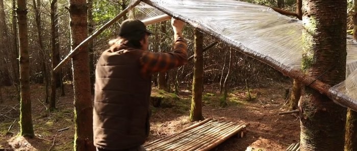 How to make a hut from plastic film to protect from bad weather in summer and severe frost in winter