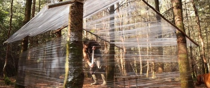 How to make a hut from plastic film to protect from bad weather in summer and severe frost in winter