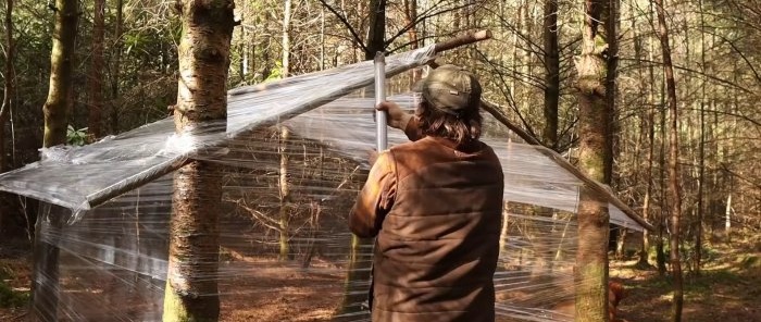 How to make a hut from plastic film to protect from bad weather in summer and severe frost in winter