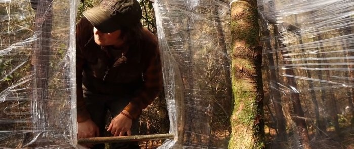 How to make a hut from plastic film to protect from bad weather in summer and severe frost in winter