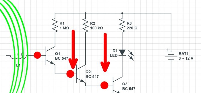 Do-it-yourself hidden wiring detector from available parts