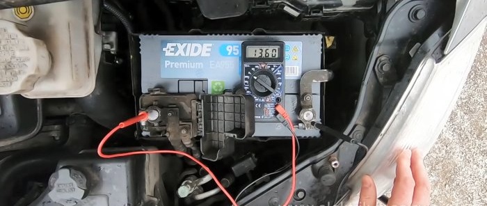 How to check the battery status using a multimeter