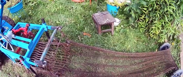 DIY potato digger from trash