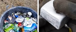 How to melt aluminum cans into ingots at home