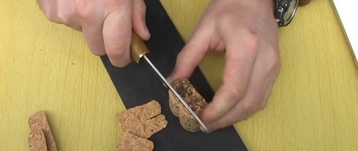 How to make a knife handle from corks