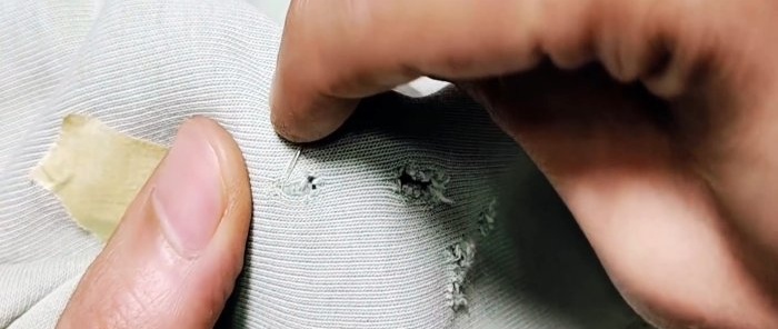 How to quietly sew up a hole in clothing