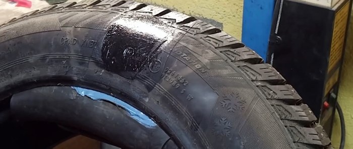 How to repair side damage to a tire without spending a lot of time and money