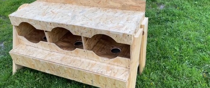 How to make chicken nests with egg receptacles from OSB