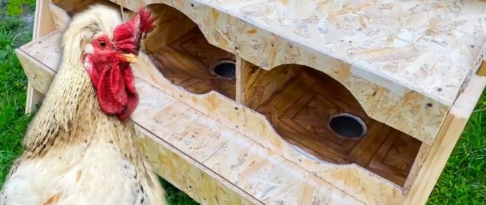 How to make chicken nests with egg receptacles from OSB