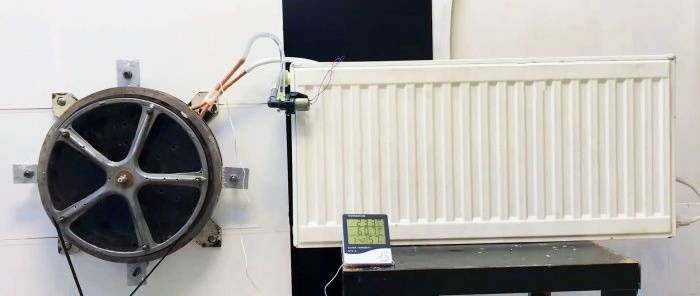 Heating using an electric motor of a washing machine