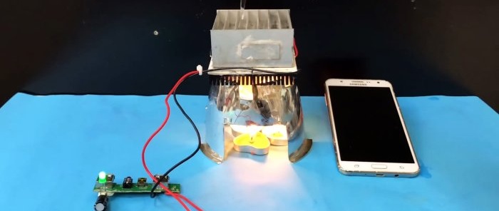 How to charge a smartphone with candle fire Do-it-yourself thermoelectric power station