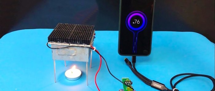 How to charge a smartphone with candle fire Do-it-yourself thermoelectric power station