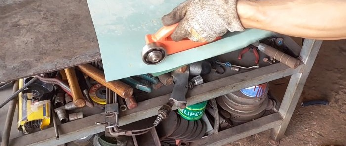 How to make sheet metal cutting shears from bearings