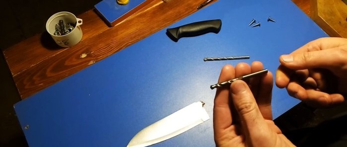 How and with what to easily drill a knife blade made of hardened steel