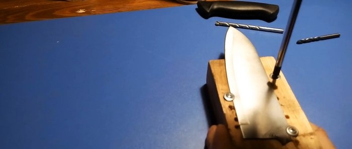 How and with what to easily drill a knife blade made of hardened steel