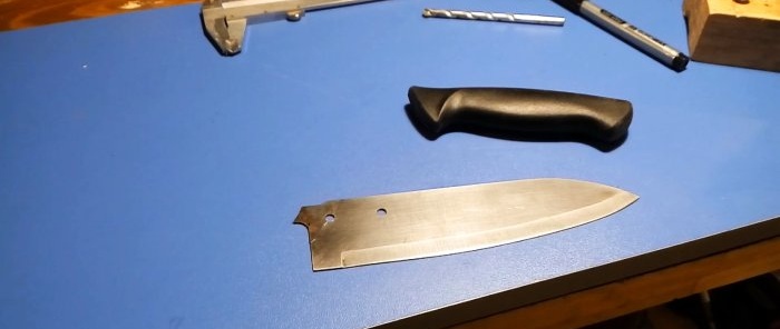 How and with what to easily drill a knife blade made of hardened steel