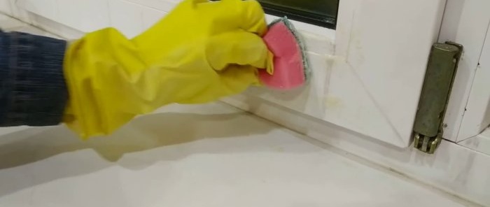 How to clean a window sill from dirt, yellow glue and other contaminants