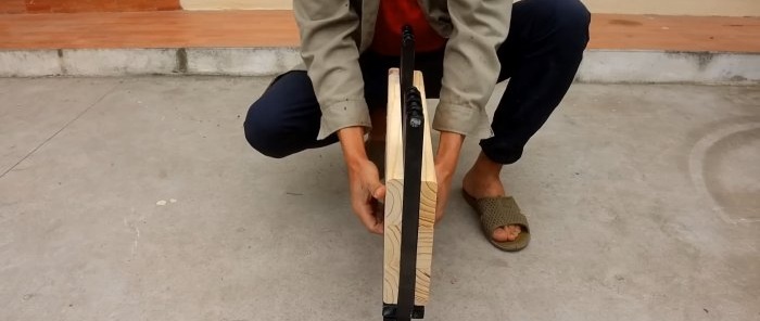 Compact folding chair table made of square profile