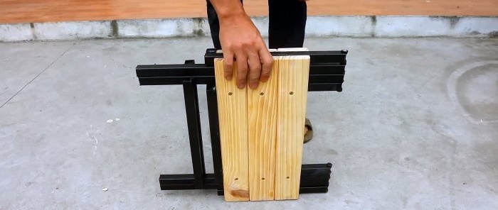 Compact folding chair table made of square profile