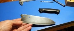 How and with what to easily drill a knife blade made of hardened steel