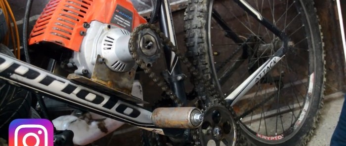 How to install a trimmer engine on a bicycle