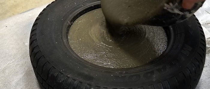 Great idea for a mobile vise made from an old car tire