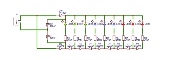 Ultra-simple level indicator without transistors and microcircuits