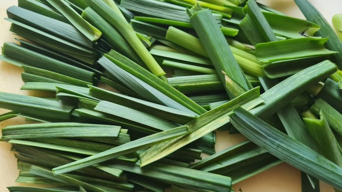 Dish with garlic arrows