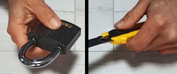 How to use a utility knife to open a lock if you lose your keys