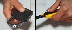 How to use a utility knife to open a lock if you lose your keys