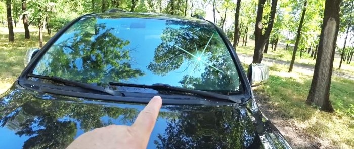 A cheap way to make a car windshield perfectly transparent